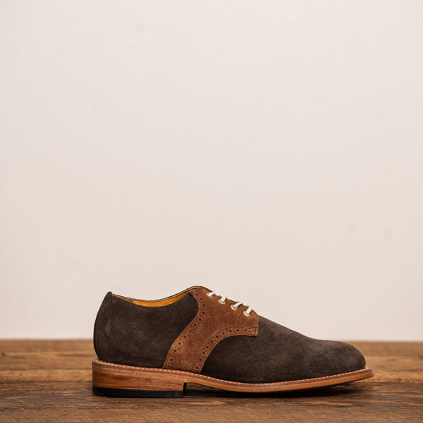 その他 TEN SADDLE SUEDE S BROWN Varsity Youth Tan Suede Saddle Oxfords - Kids Shoe Box